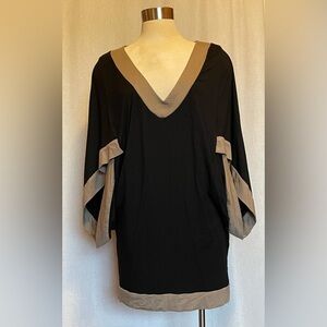 Trina Turk black and taupe top